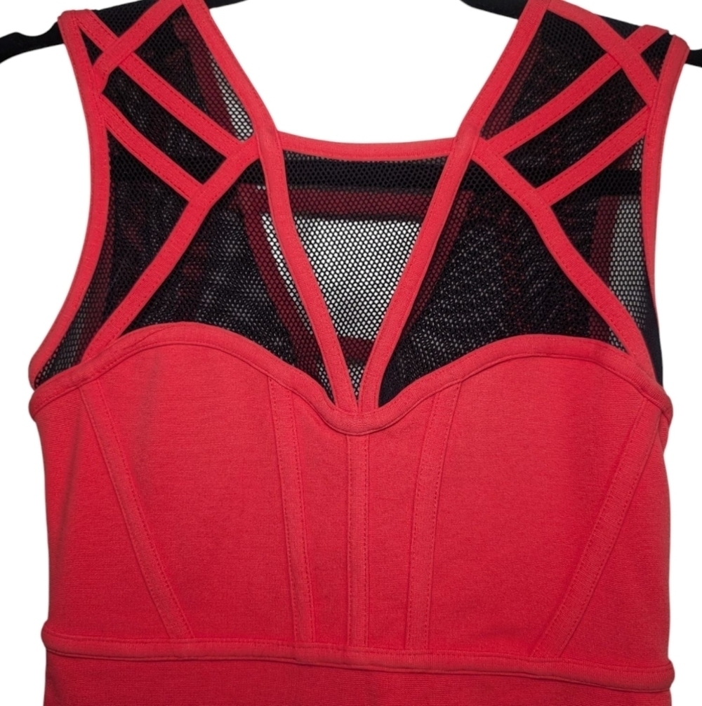 Versace Collection Red Sheath Mini Dress with Sweetheart Neckline - Picture 5 of 8